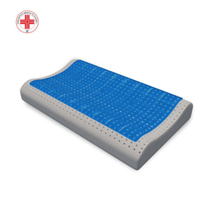 Cuscino in memory foam con Gel - Cervicale e Termoregolatore - Stop al Sudore - Kratos - 72x42x12/8/9cm