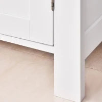 kleankin Mobiletto da Bagno Salvaspazio, Armadietto da Bagno Multiuso con Armadietto 2 Ripiani 2 Ante Maniglie in MDF 60 x 30 x 80cm Bianco