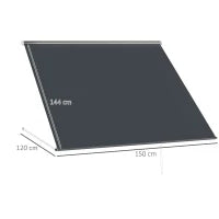 Tenda da Sole a Bracci con Apertura Manuale, Inclinazione e Protezione UV30+, 150x120 cm, Grigio