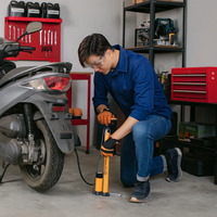 Pompa manuale professionale manometro tubo acciaio bici moto auto 38x500 mm