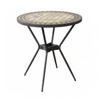 Tavolo Rotondo Ceramica E Ferro Verniciato Dionisio Ø 70 Cm