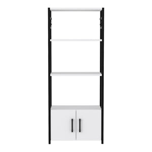 Scaffale da Cucina Arhuni a 3 Piani Armadio e Ganci 139 x 56 x 30 cm - Bianco/Nero [en.casa]