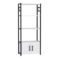 Scaffale da Cucina Arhuni a 3 Piani Armadio e Ganci 139 x 56 x 30 cm - Bianco/Nero [en.casa]