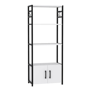 Scaffale da Cucina Arhuni a 3 Piani Armadio e Ganci 139 x 56 x 30 cm - Bianco/Nero [en.casa]