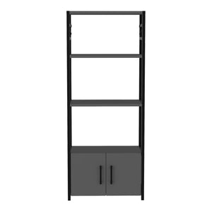 Scaffale da Cucina Arhuni a 3 Piani Armadio e Ganci 139 x 56 x 30 cm - Antracite/Nero [en.casa]