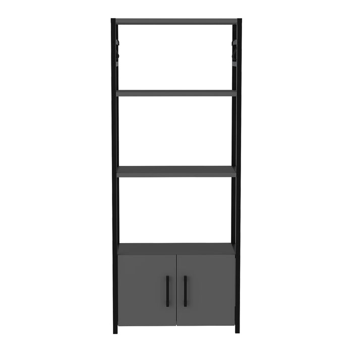 Scaffale da Cucina Arhuni a 3 Piani Armadio e Ganci 139 x 56 x 30 cm - Antracite/Nero [en.casa]