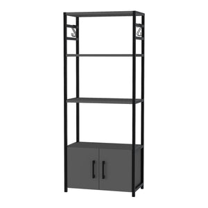 Scaffale da Cucina Arhuni a 3 Piani Armadio e Ganci 139 x 56 x 30 cm - Antracite/Nero [en.casa]