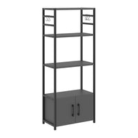 Scaffale da Cucina Arhuni a 3 Piani Armadio e Ganci 139 x 56 x 30 cm - Antracite/Nero [en.casa]