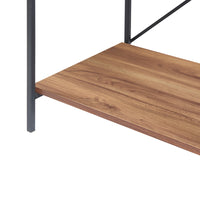 Scaffale da Cucina 'Billund' con 4 Ripiani Porta Microonde Portautensili - Nero / Effetto Noce [en.casa]