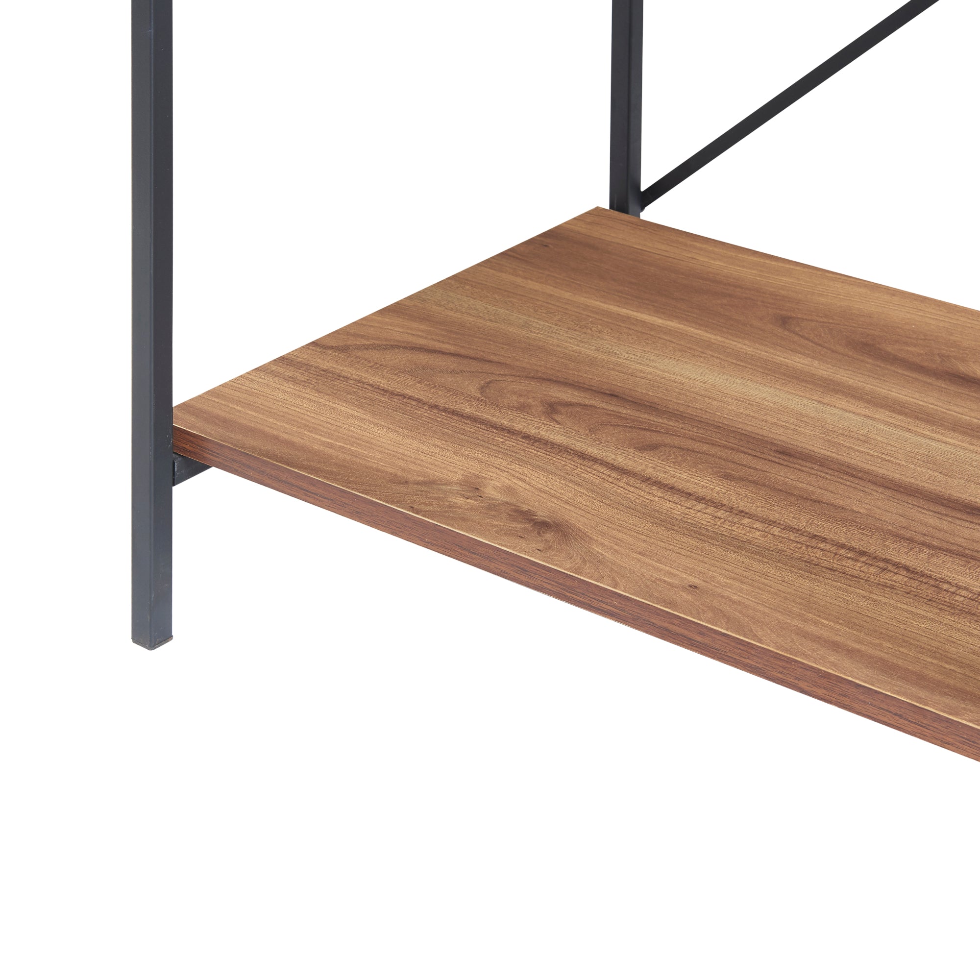 Scaffale da Cucina 'Billund' con 4 Ripiani Porta Microonde Portautensili - Nero / Effetto Noce [en.casa]