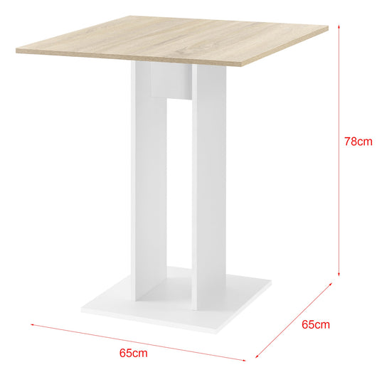 Tavolo da pranzo quadrato di design tavolo da pranzo cucina soggiorno in truciolare melaminico 65 x 65 x 78 cm effetto rovere bianco 03_0006123
