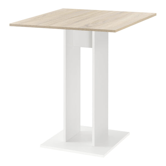 Tavolo da pranzo quadrato di design tavolo da pranzo cucina soggiorno in truciolare melaminico 65 x 65 x 78 cm effetto rovere bianco 03_0006123