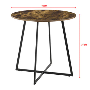 Tavolo da Pranzo Vaggeryd con Piano Tondo Ø80 - Color Legno Scuro [en.casa]