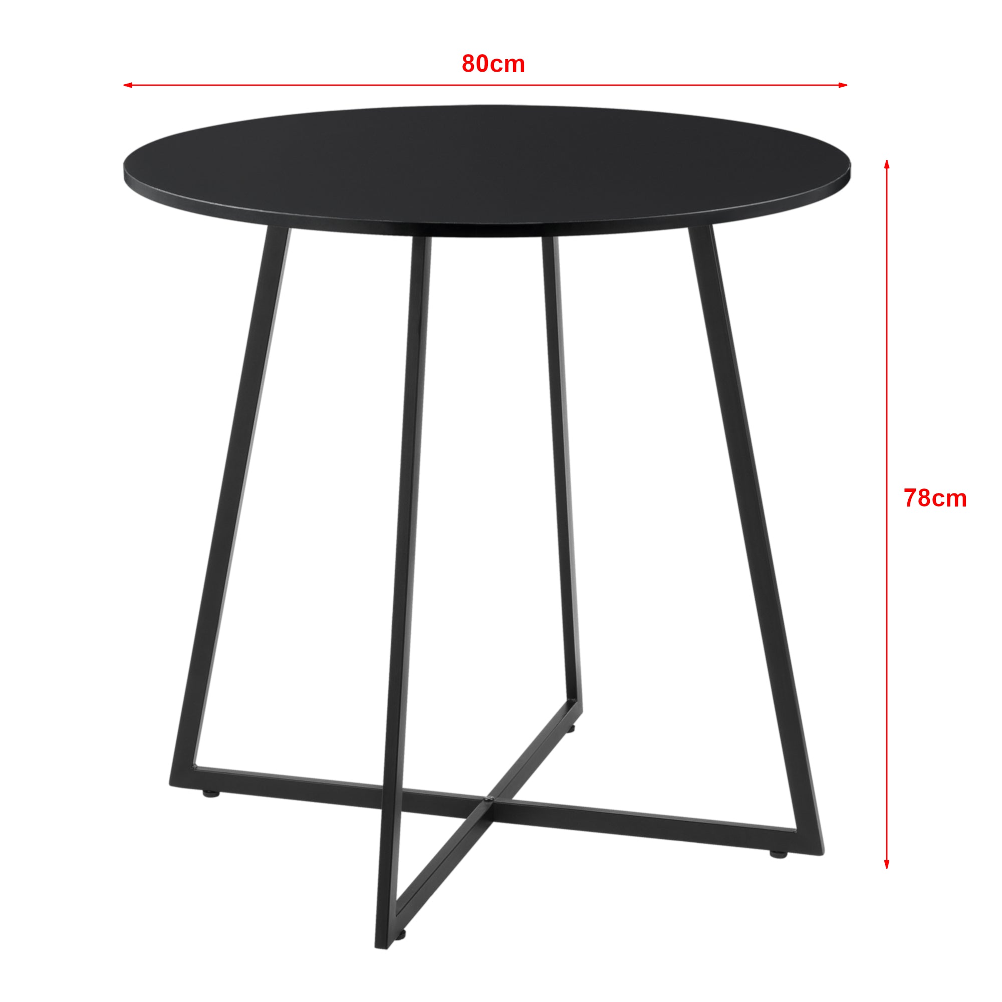 Tavolo da pranzo 78 x 80 cm nero 03_0008709