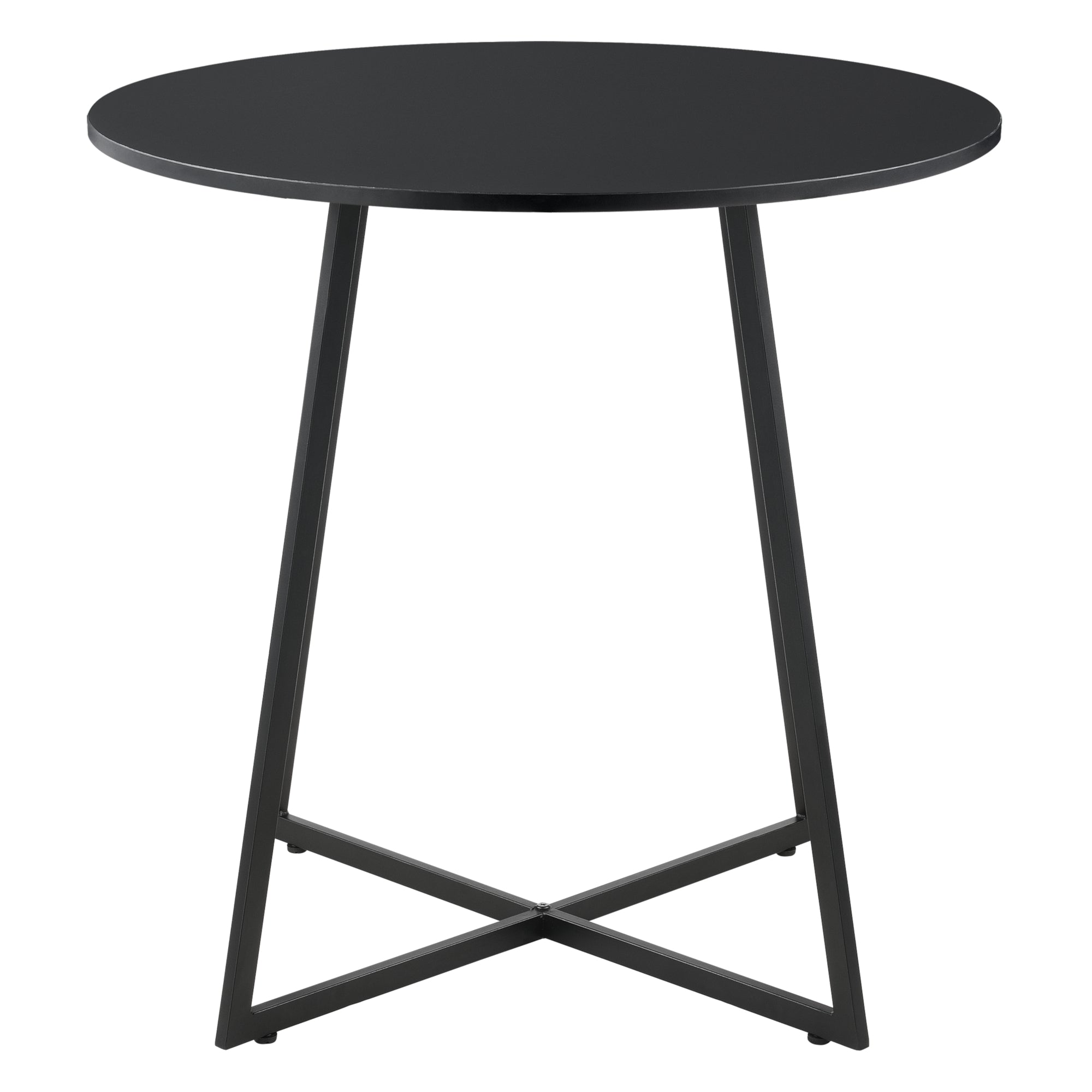 Tavolo da Pranzo Vaggeryd con Piano Tondo Ø80 - Nero [en.casa]