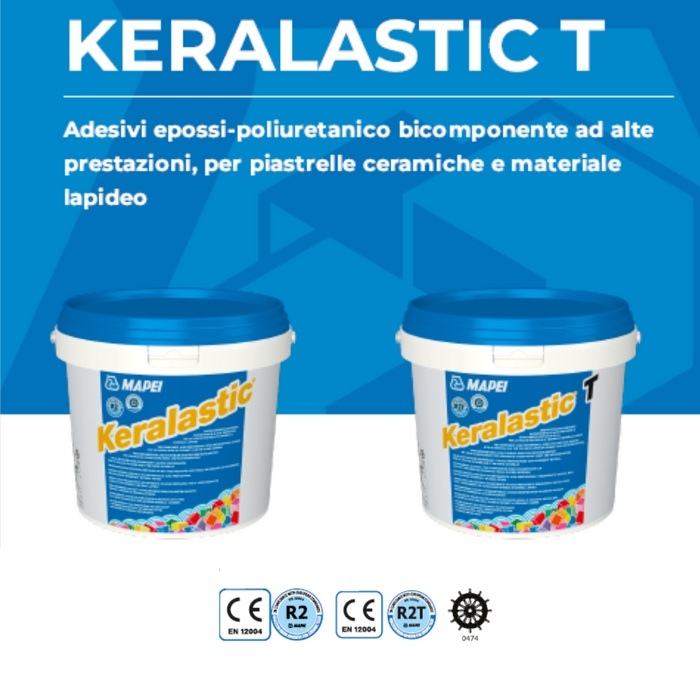 Adesivo bianco epossi-poliuretanico bicomponente keralastic t mapei 5kg ceramica