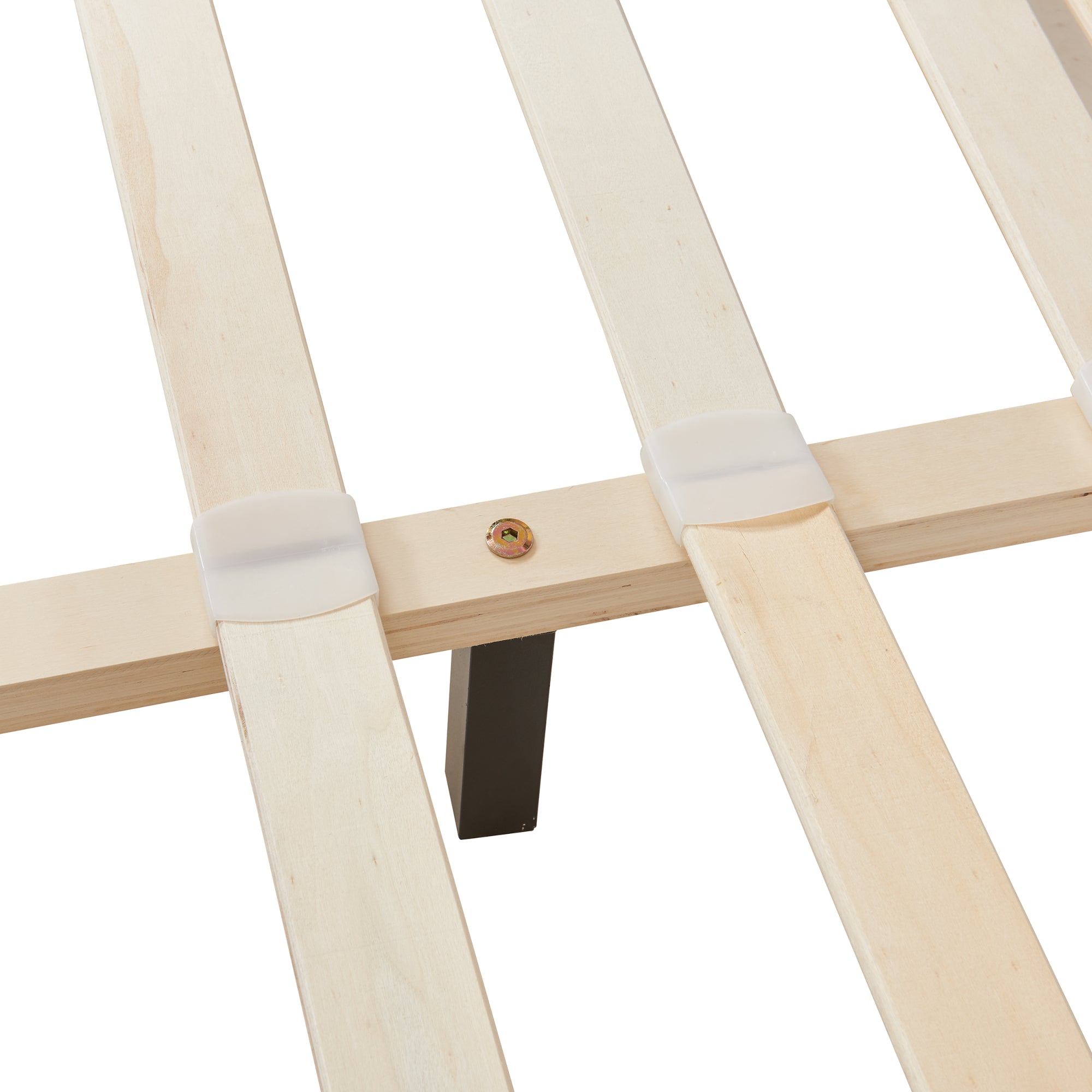 Letto Matrimoniale / Francese 140x200 cm Imbottito, Rivestimento in Similpelle, Incluso Rete a Doghe - Bianco