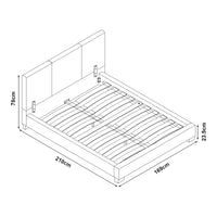 Letto Matrimoniale a Testiera Alta Letto a 2 Piazze 160x200 cm Rivestimento in Similpelle Bianco Corium