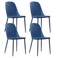 E-STYLO Sedia in polipropilene blu e gambe in metallo blu, 46cm X 55cm H. 80cm.