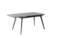 E-STYLO Tavolo allungabile con top in ceramica grigio antracite opaco e vetro temperato, struttura in metallo antracite, 90cm X 140/170/200cm H. 76cm.