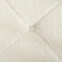 Pouf Contenitore Imbottito in Tessuto Teddy Morbido per Salotto e Camera, 39x39x39cm, Crema