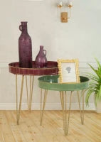 Tavolinetto Da Caffe' Glam Bordeaux Cm Ø 60X60