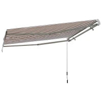 Tenda da Sole per Esterno Regolazione con Manovella, 295x245cm, Beige e Bianco