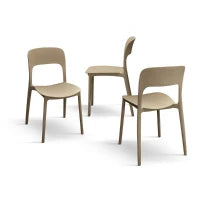 PAZZO DESIGN Sedia Luana set da 4 sedie tortora in Polipropilene