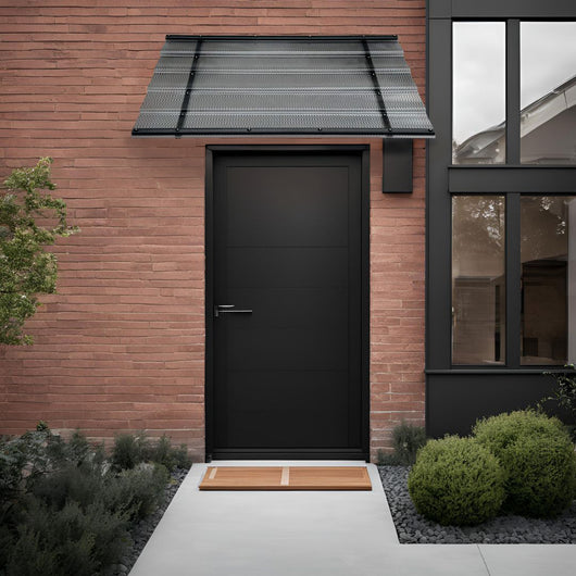 Tettoia con telaio in alluminio STARKEDACH DIAMONDS Straight T-150 8017 con rivestimento monolitico in policarbonato