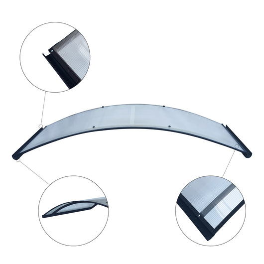 Tettoia con telaio in alluminio RODEO R-150 7016 bombato con rivestimento in policarbonato