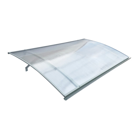 Tettoia con telaio in alluminio STARKEDACH curvo L-160 7035 con rivestimento in policarbonato