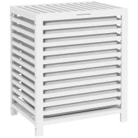 Cesta per il Bucato di Bambù Capacità 55L Cesto per Biancheria con 2 Manici e Borsa Estraibile 50x36x60 cm Bianco