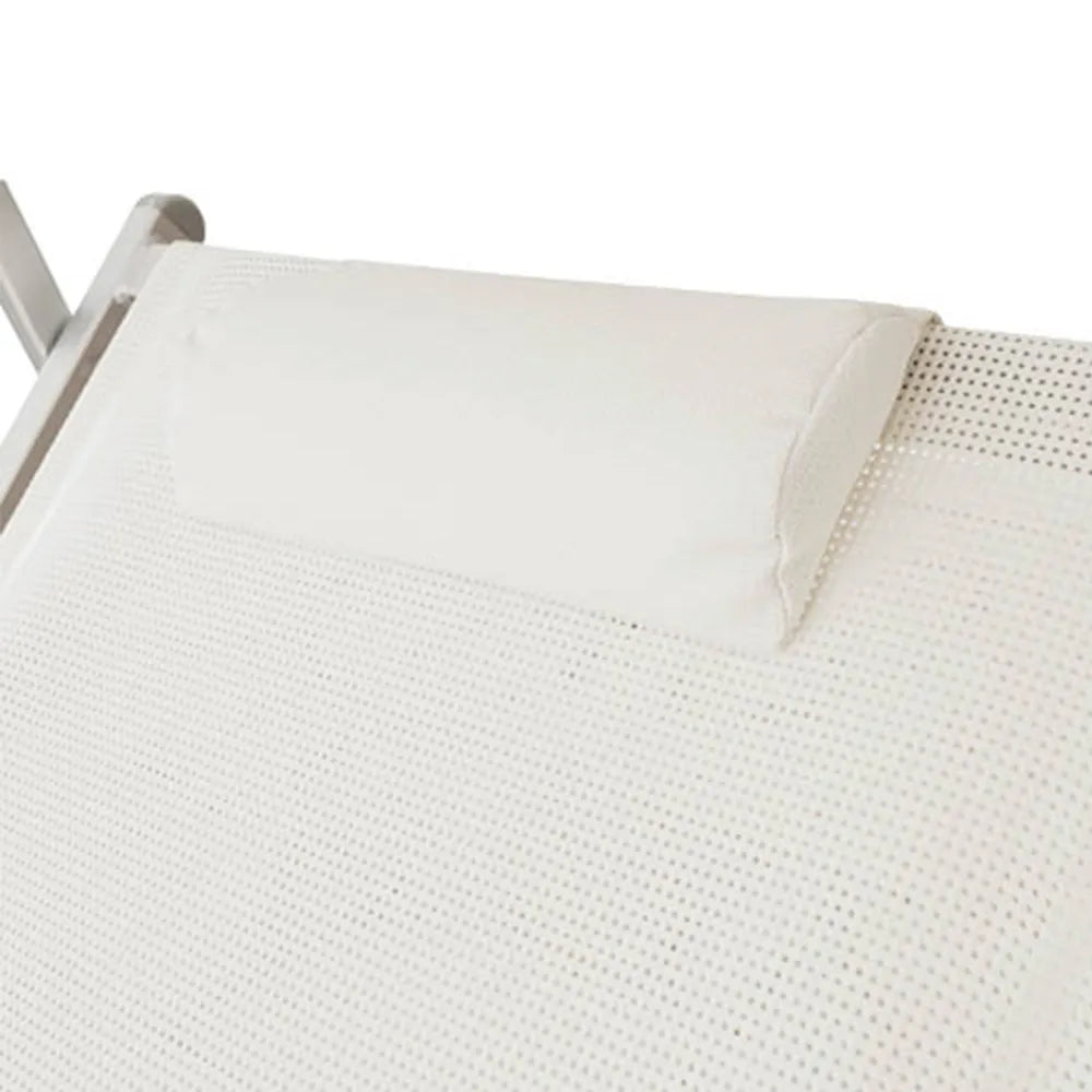 Lettino Prendisole Bianco con Parasole con telaio alluminio