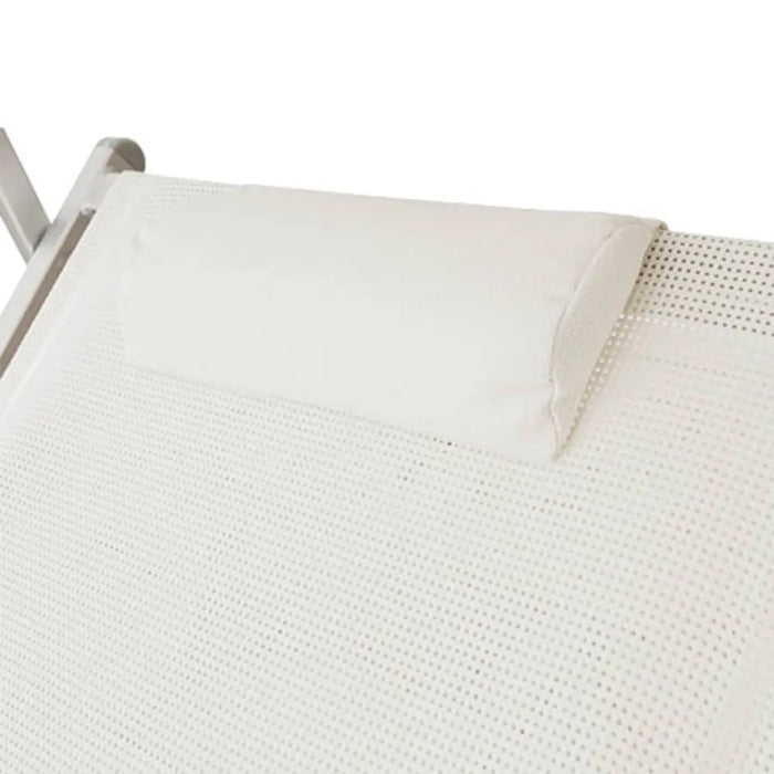 Lettino Prendisole Bianco con Parasole con telaio alluminio