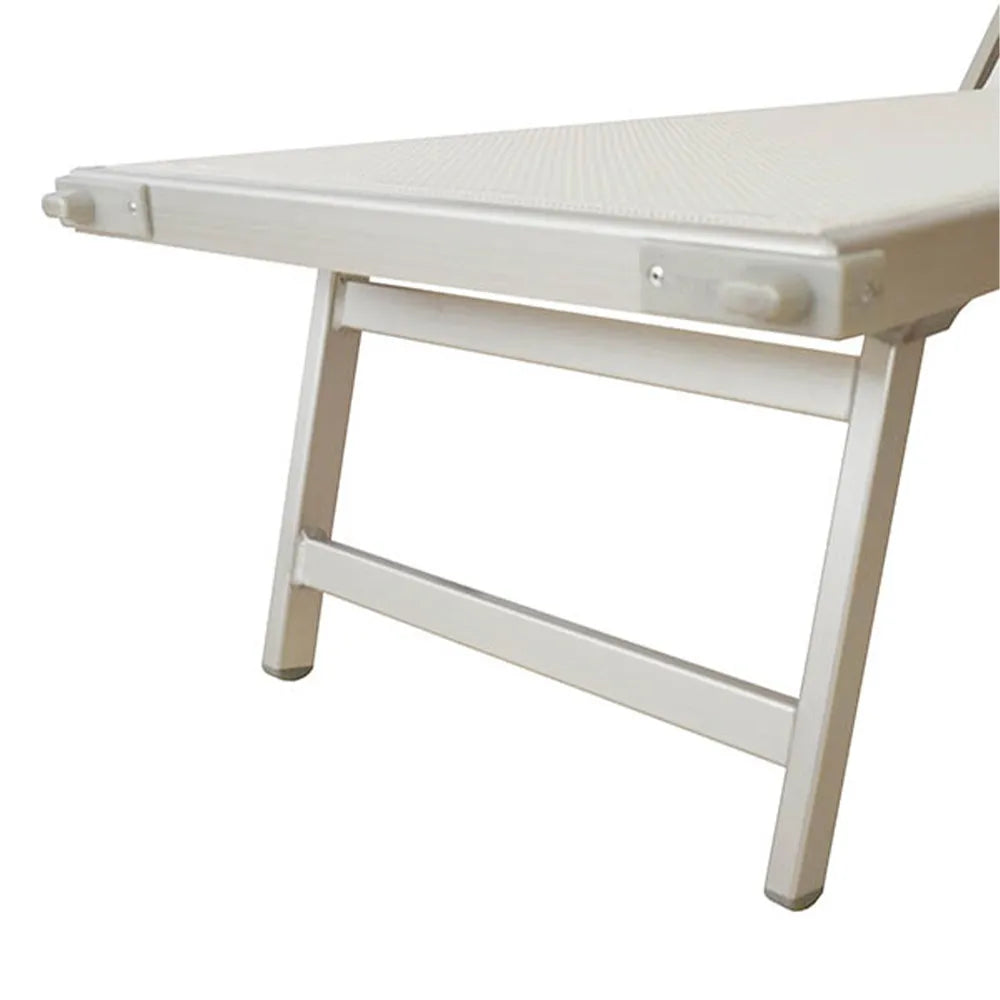 Lettino Prendisole Bianco con Parasole con telaio alluminio