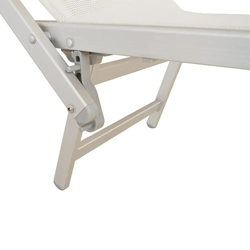 Lettino Prendisole Bianco con Parasole con telaio alluminio