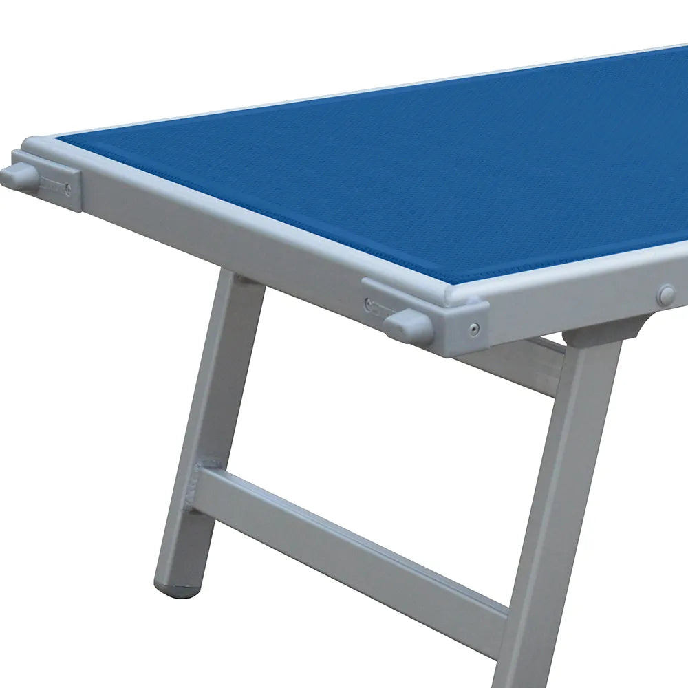 Lettino Prendisole Blu con Parasole con telaio alluminio