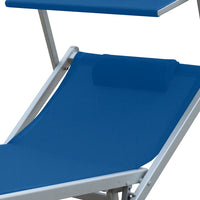 Lettino Prendisole Blu con Parasole con telaio alluminio