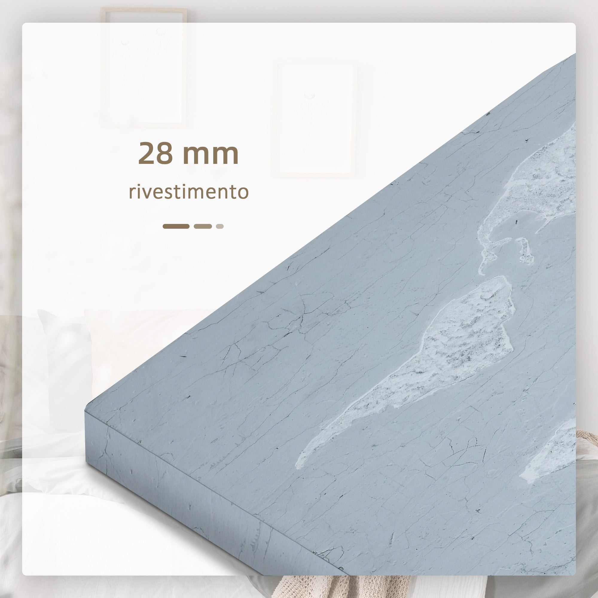 EasyComfort Stampa su Tela in Legno di Pino 120x90cm per Casa e Ufficio, Grigia e Bianca