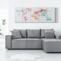 EasyComfort Stampa su Tela 80x40cm 5 Pezzi per Casa e Ufficio, Tela in Legno di Pino e Vernice ad Acqua, Multicolore