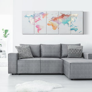 EasyComfort Stampa su Tela 80x40cm 5 Pezzi per Casa e Ufficio, Tela in Legno di Pino e Vernice ad Acqua, Multicolore