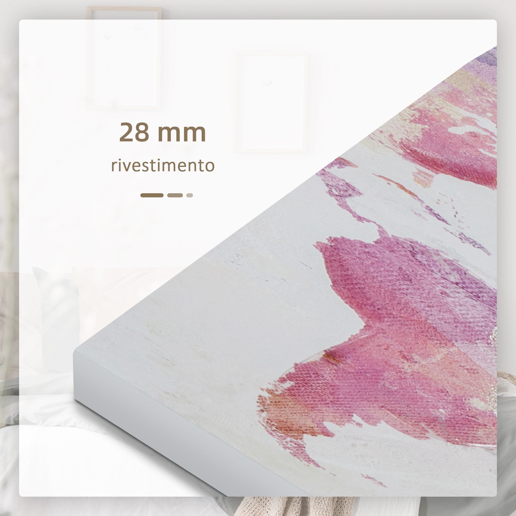 EasyComfort Stampa su Tela 80x40cm 5 Pezzi per Casa e Ufficio, Tela in Legno di Pino e Vernice ad Acqua, Multicolore