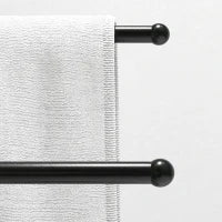 Porta Asciugamani a Terra Autoportante per Bagno a 2 Barre in Metallo, 50x18.5x85cm, Nero