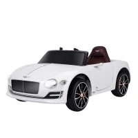 Macchina Elettrica per Bambini Bentley GT 6V, con Doppi Motori, Auto Elettrica per Bambini con Telecomando, Clacson, Suoni, Fari e 2 Portiere Apribili, 2.5-5 km/h, per 3-5 Anni, Bianco