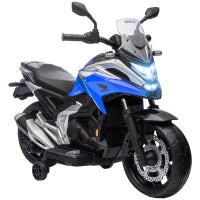 Outsunny Moto Elettrica per Bambini, Moto Portatore Honda per Bambini da 3 a 6 Anni con Musica, Fari, Blu