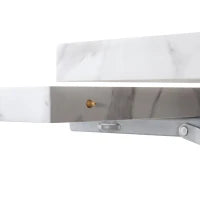 Tavolo allungabile da pranzo con sistema scorrevole e in acciaio al carbonio, 159x74x77 cm, Bianco+Nero