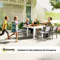 Tavolo da Pranzo da Giardino Allungabile 80-160 cm per 4-6 Posti, Bianco