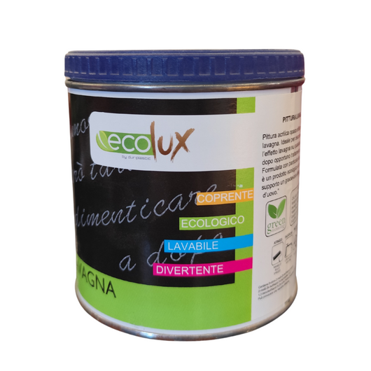 Smalto ecologico effetto lavagna colore nero finitura opaca formato 0.5l ecolux