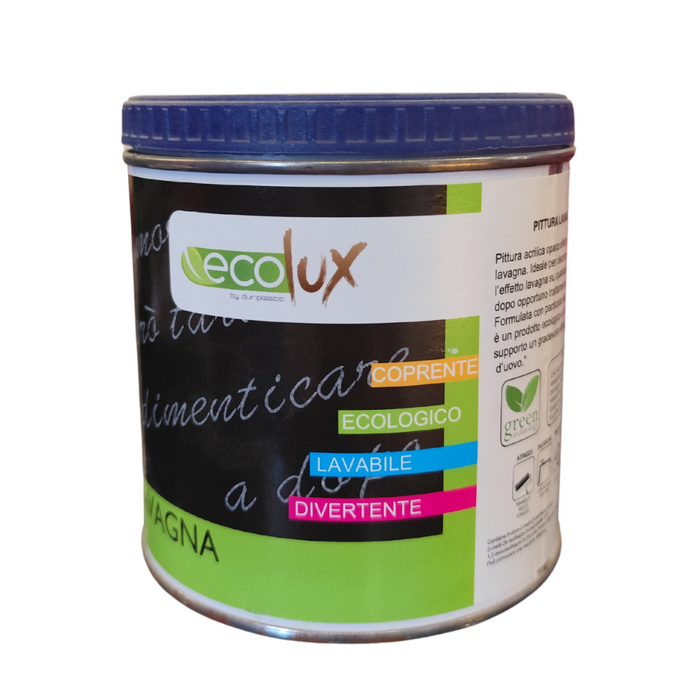 Smalto ecologico effetto lavagna colore nero finitura opaca formato 0.5l ecolux