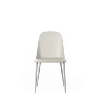 E-STYLO Sedia in polipropilene grigio chiaro e gambe in metallo grigio chiaro, 46cm X 55cm H. 80cm.